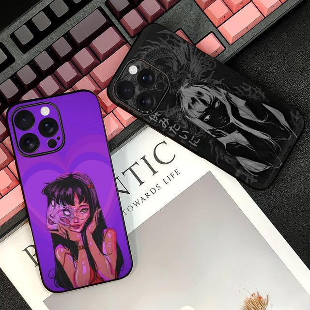 Horrorfilm T-Tomie Handyhülle für iPhone 17 16 15 Pro Max in Schwarz mit Satin-Glanz-Finish - Bild 1