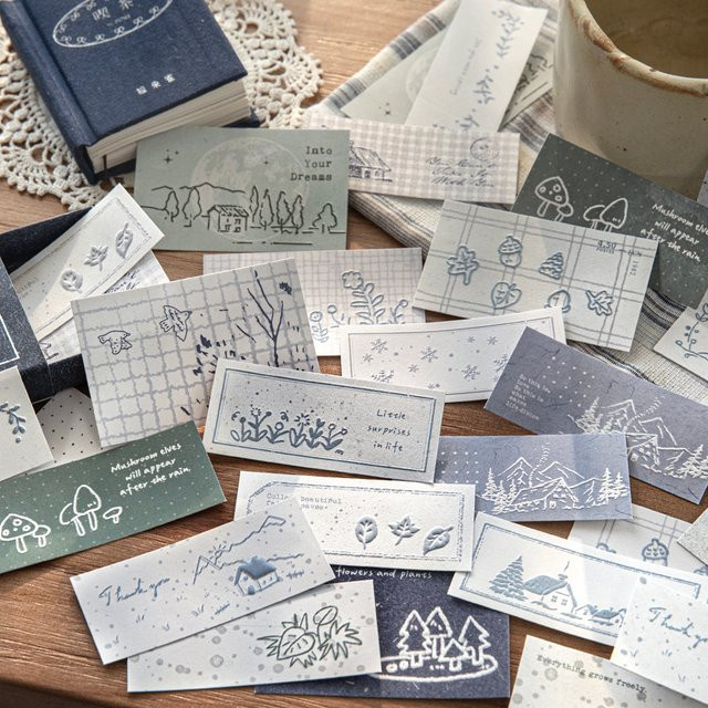 Imprint Box Serie Retro Rand-Etiketten-Aufkleber für Scrapbooking und Tagebuch, 40 Stück, Mehrfarbig - Bild 1