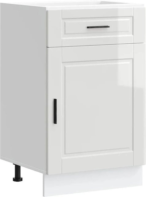 vidaXL Küchenunterschrank Porto in Hochglanz-Weiß mit Schranktüren, B/T/H: 50,0 x 46,0 x 81,5 cm - Bild 1