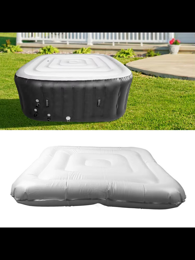 Fdit Aufblasbare Whirlpoolabdeckung aus PVC, Thermische Poolabdeckung zur Energieeinsparung, Durchmesser: 130 cm - Bild 5
