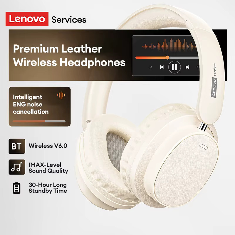 Lenovo Retro TH30 Pro Gaming-Headset LS105 Kabellose Bluetooth 6.0 Over-Ear-Kopfhörer faltbar in Beige oder Weiß - Bild 4