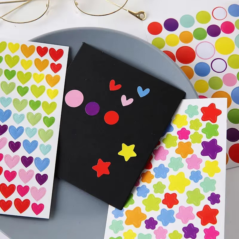 6er Set dekorative Aufkleber in verschiedenen Formen und Farben für deine DIY-Sammelalben - Bild 5