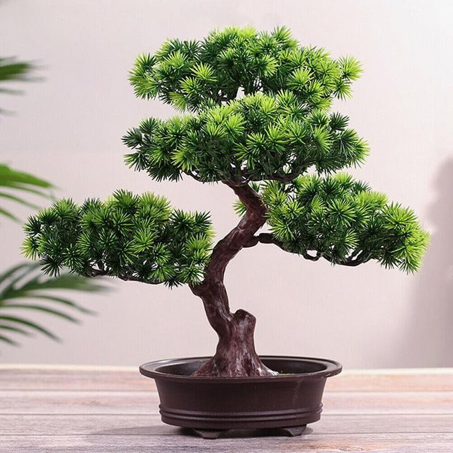 Houspace Dekorative Kiefernbaum Bonsai Simulation als realistische DIY Topfpflanze in Grün, Höhe: 26 cm, Breite: 40 cm, Tiefe: 40 cm - Bild 1