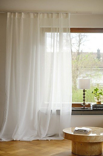 ALBA Voile-Gardine extra breit, 1-Länge, Weiß, Transparent, Polyester - Bild 1