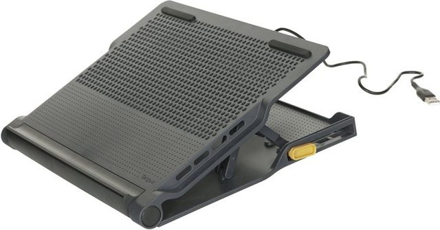 Targus Chill Mat + Notebook-Gestell mit USB-C Hub und 4 Anschlüssen sowie 2 Kühlgebläsen in Black Gray (AWE81EU) - Bild 1