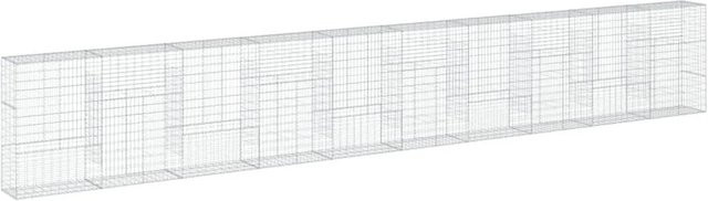vidaXL Gabione mit Deckel aus verzinktem Eisen in Silber, B/T/H: 1000 x 50 x 150 cm - Bild 1