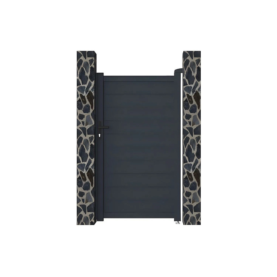 Vente-unique Eingangstor Nazario aus Aluminium in Anthrazitgrau, Breite: 100 cm - Bild 2