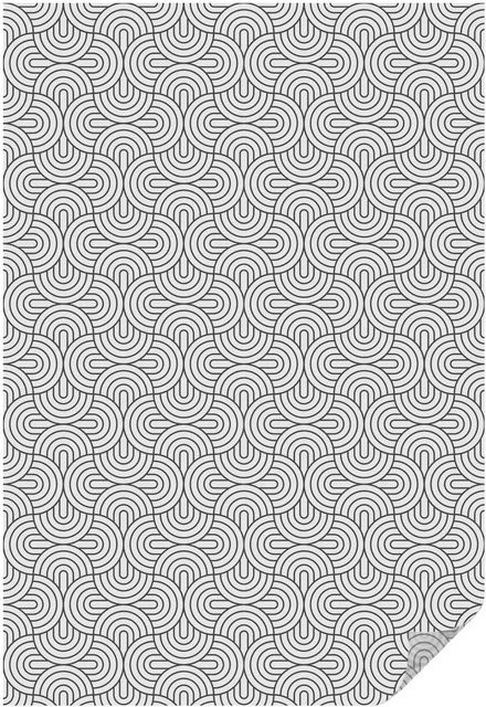 Tulup Fensterfolie Geometrische Halbkreise Sichtschutzfolie in Schwarzweiß, Breite: 100 cm, Höhe: 146 cm - Bild 1