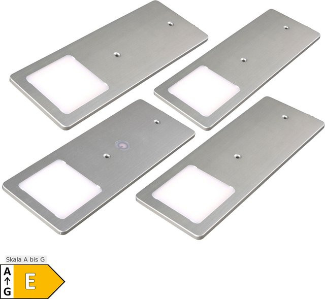 kalb 4er Set LED Unterbauleuchten TooFlat in Silber mit Touchdimmfunktion, Neutralweiß - Bild 1