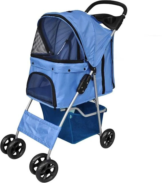 vidaXL Hundebuggy Blau mit PVC und Polyesterfaser - Bild 1