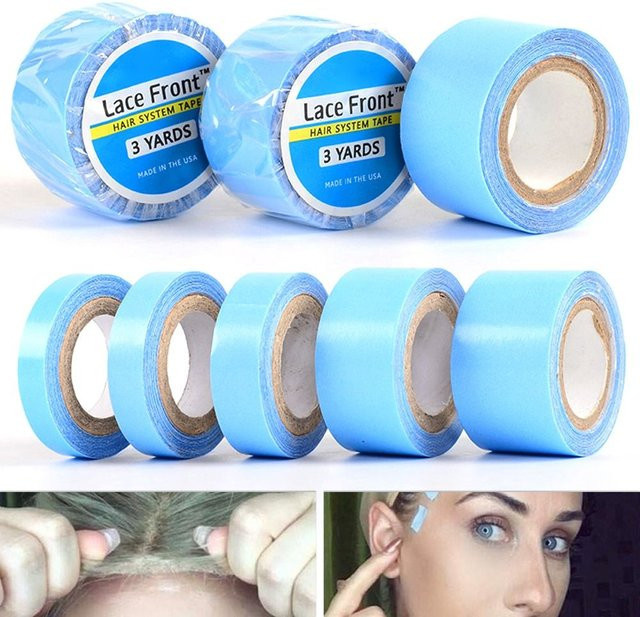 Ultra-Hold Perückenband, doppelseitig, wasserfest, blau, 3 Yards - Bild 1