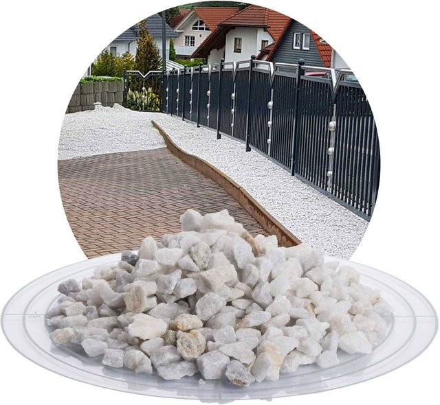 SCHICKER MINERAL Marmor Ziersplitt in Weiß, Körnung 8-16 mm, 1000 kg BigBag - Bild 1