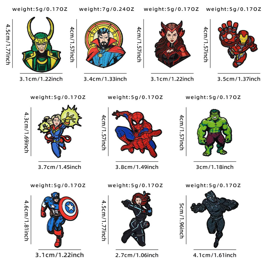 Bandai Cartoon-Charakter-Emaille-Pins, 10er-Set, Unisex - Bild 4