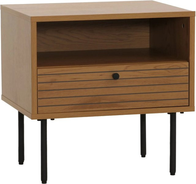 Nachttisch MCW N78 im skandinavischen Stil aus Metall und Holz in Natur, B/T/H: 50 x 40 x 50 cm - Bild 2
