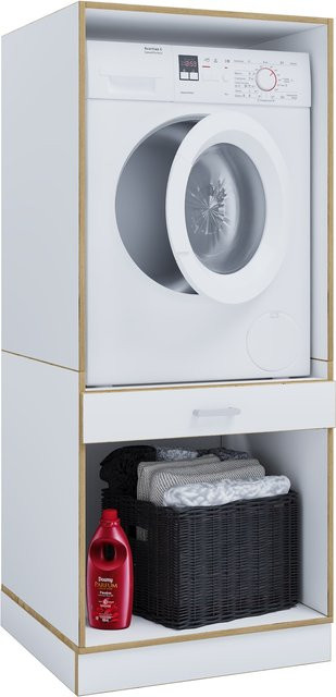 VCM Waschmaschinenschrank Rislo OP XL in Weiß mit Unterschrank und Überbauschrank, H x B x T: 162 x 67 x 68 cm - Bild 1