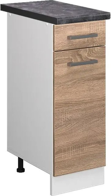 Vicco Küchenunterschrank R-Line Schubladenschrank in Sonoma/Weiß und Anthrazit, B: 30,0 cm, H: 81,6 cm, T: 60,0 cm - Bild 1