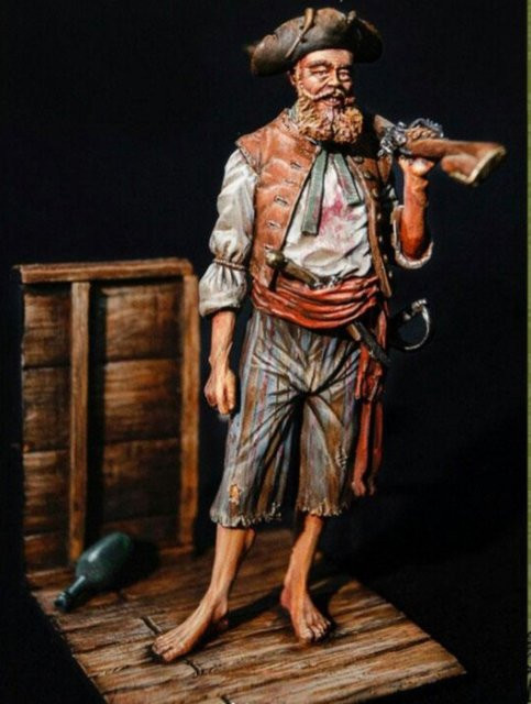 LISM History Hobby Miniature Pirates, Druckguss-Harzfigur, Maßstab 1:24, unmontiert und unbemalt - Bild 1
