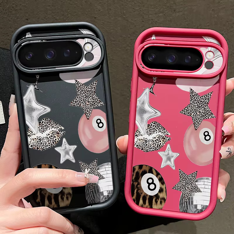 Stoßfeste Silikon-Telefonhülle mit Kristallkugel-Druck für Google Pixel 8 Pro, 9 Pro und 10 Pro XL in Schwarz/Mehrfarbig - Bild 1