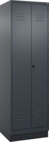 C+P Wäsche- und Kombispinde Classic PLUS mit Sockel, 2 Abteile, Anthrazitgrau, H x B x T: 195 x 60 x 50 cm - Bild 1