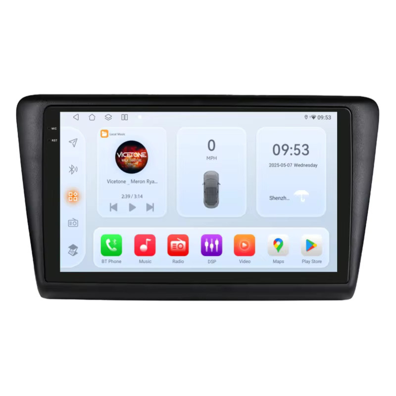 OSSURET Android 14 Autoradio mit Snapdragon 6115 und GPS für Skoda Rapid und Seat Toledo 2013–2019, 2 DIN Stereo-System mit Carplay, Schwarz - Bild 5