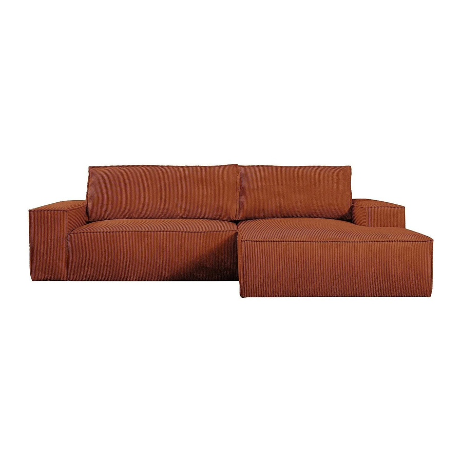 Vente-unique Schlafsofa Amelia in Terracotta, L-Form, Breite: 267 cm - Bild 2