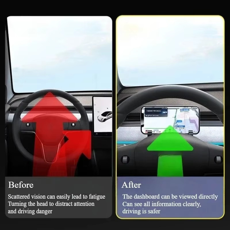 YouGallop Flüssigsilikon Handyhalterung für Tesla Model 3 und Model Y in Schwarz - Bild 2