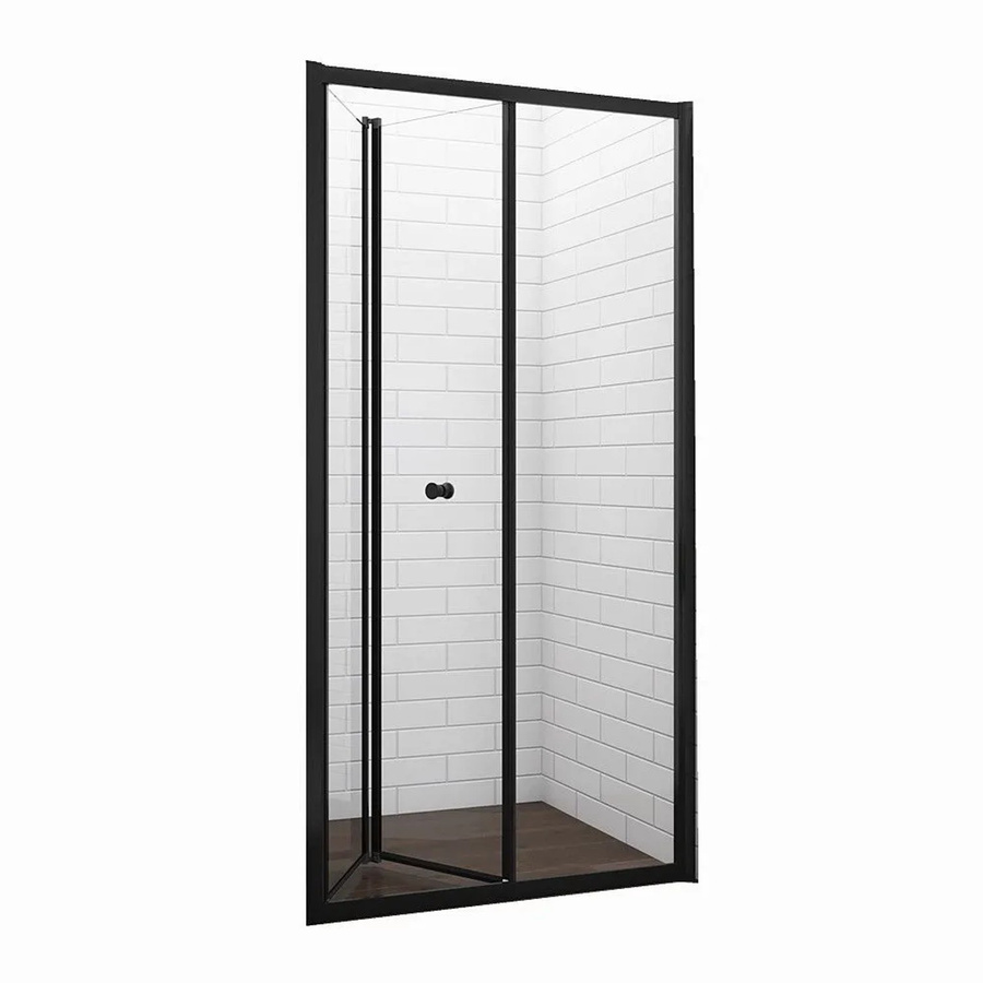 Duschparadies Walk-in Falttür Nischentür aus ESG Glas mit Nano-Beschichtung, Farbe Schwarz, B: 76 cm, H: 195 cm - Bild 2