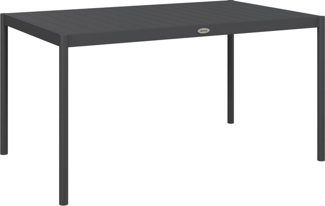 Outsunny Gartentisch für 6 Personen aus Aluminium in Anthrazit Dunkelgrau B/T/H: 145 x 90 x 74 cm - Bild 1