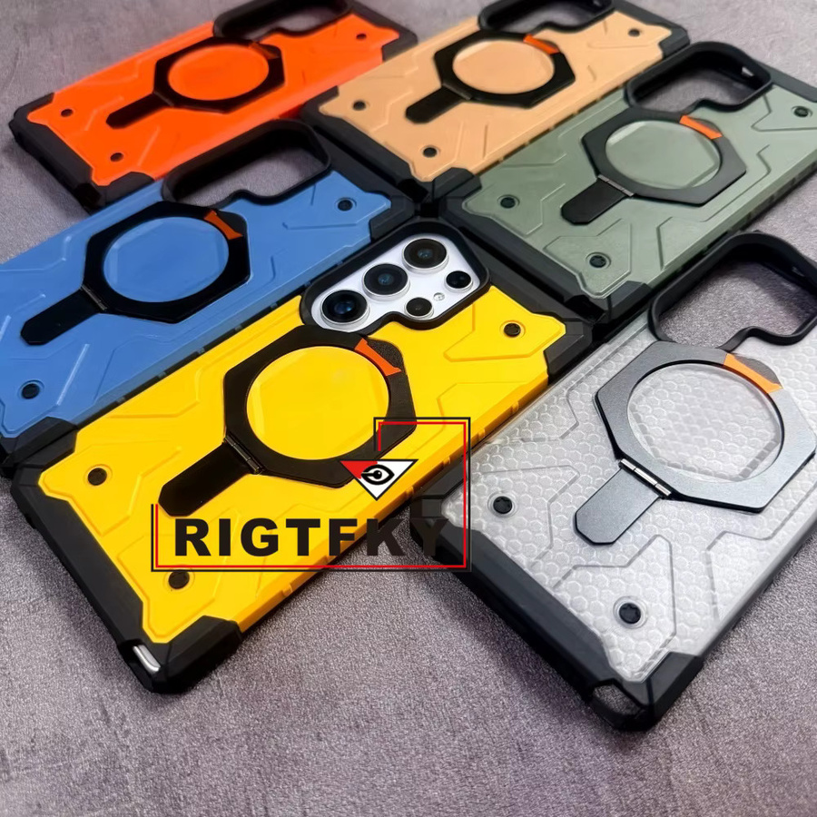 Robuste magnetische Schutzhülle für Samsung Galaxy S26 Plus S25 S24 S23 Ultra mit Halterung in Transparent oder Weiß - Bild 4