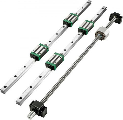 VEVOR Linearführung HGR20-1700mm Set aus Linearschiene und Kugelumlaufspindel RM1605-1700mm mit Gleitblöcken und BF12/BK12 Kit für CNC-Maschinen und 3D-Drucker in Silber - Bild 1