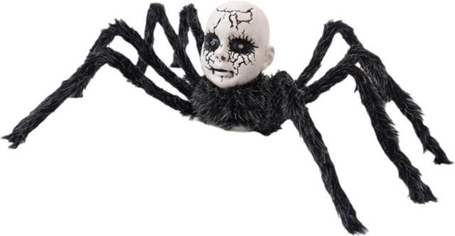 Yiran Toy Halloween Elektrische Laufende Spinne mit leuchtenden Augen und Geräuschaktivierung in Schwarz - Bild 1