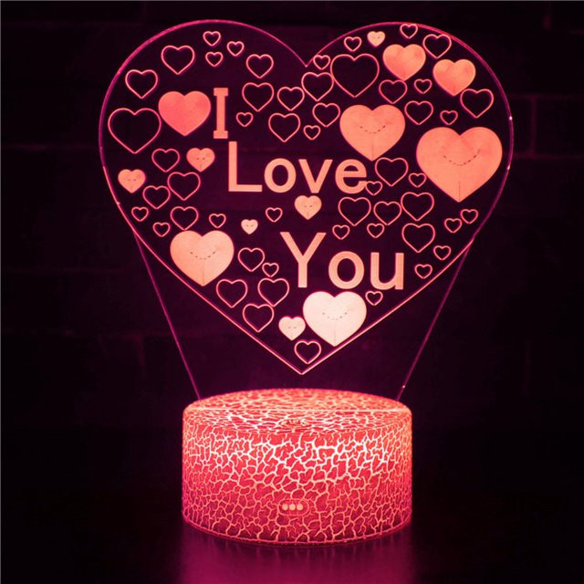 Nighdn Herz-Nachtlicht mit Fernbedienung in Multicolour, USB-Tischlampe für das Schlafzimmer als romantisches Geschenk - Bild 1
