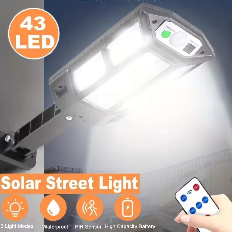 Schwarze Solar-LED-Laterne mit Bewegungsmelder und IP65 Wasserdichtigkeit für den Außenbereich, Cool White - Bild 2