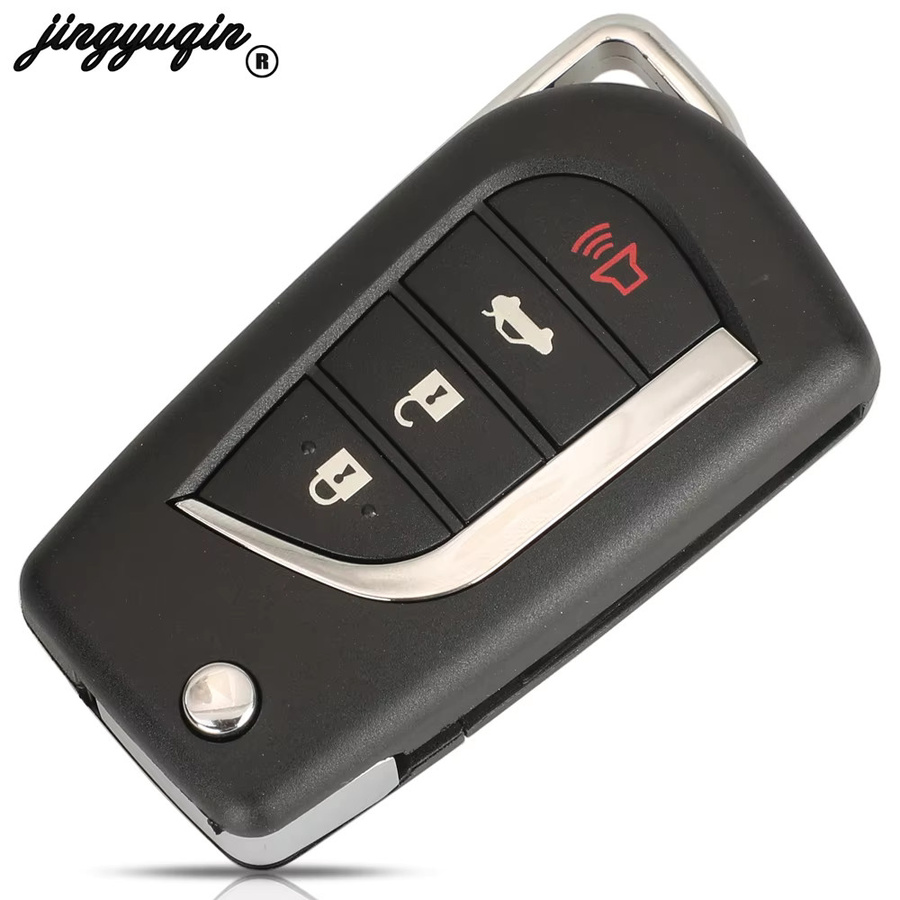 Jingyuqin Klappbarer Autoschlüssel für Toyota Camry 2018, 315MHz H-Chip, 4-Tasten Ersatzfernbedienung, Farbe: Schwarz, FCC: HYQ12BFB - Bild 2