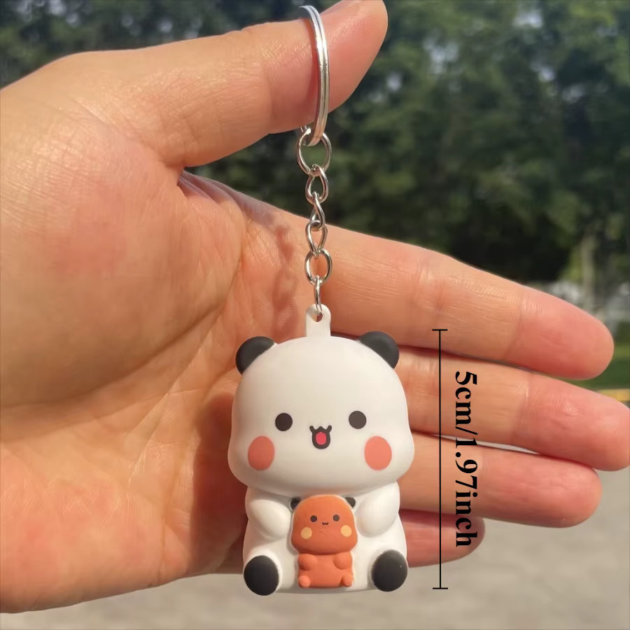 SHINEHENG Bubu und Dudu Schlüsselanhänger, Panda Bär, Stimmspielzeug, Leuchtend - Bild 3