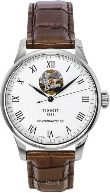 Tissot Armbanduhr Le Locle Powermatic 80, Automatik, Lederarmband, Silber, Herren - Bild 1
