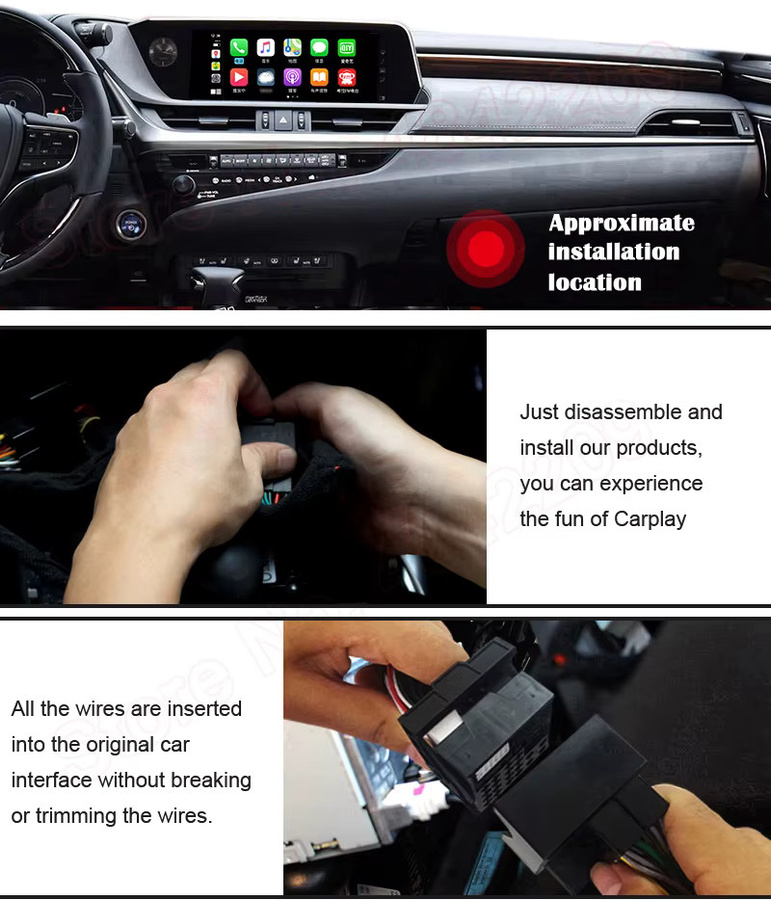OEM Bildschirm Upgrade Interface Decoder Box für Apple CarPlay, Android Auto und Airplay in Schwarz für Lexus IST ES NX RX GS LC UX GX LS LX RC CT - Bild 4