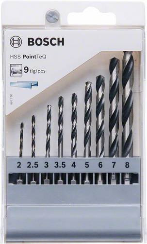 Bosch PointTeQ HSS Metall-Spiralbohrer-Set 9-teilig mit Sechskantschaft in Schwarz und Silber - Bild 1