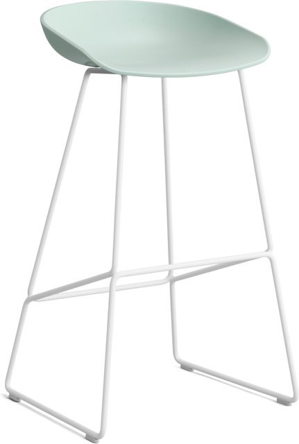 HAY About A Stool AAS 38 Hocker in Grün mit Stahlgestell und Polypropylen-Sitzschale - Bild 1
