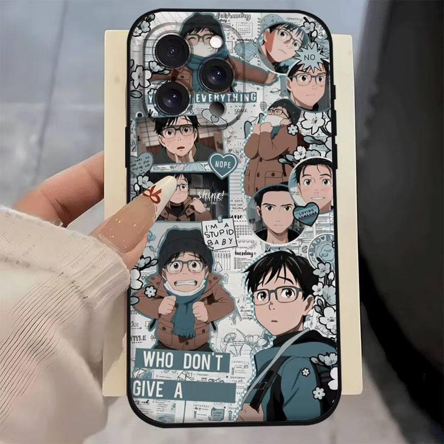 Japan Anime Y-Yuri On Ice Silikon Handyhülle für iPhone 11 bis 17 Pro Max Plus XR XS X SE, matt, mehrfarbig - Bild 4