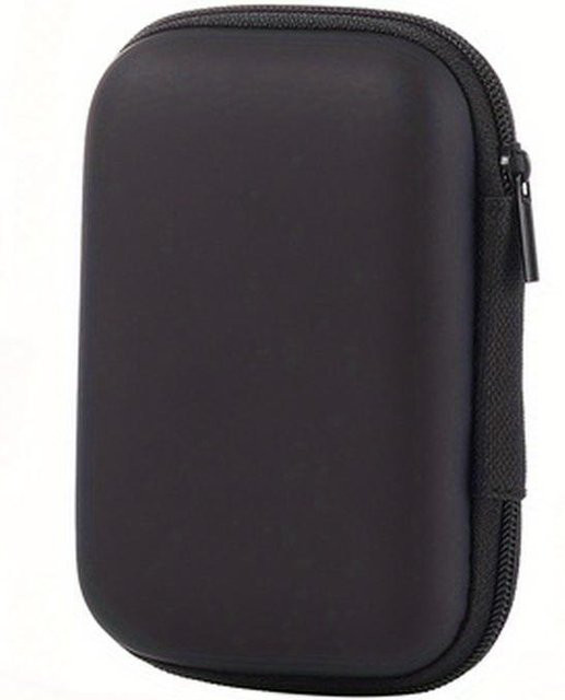 Mango Event Reise-Organizer-Tasche für Kopfhörer und USB-C-Kabel in Schwarz mit Reißverschluss und Wildlederimitat-Innenfutter - Bild 1