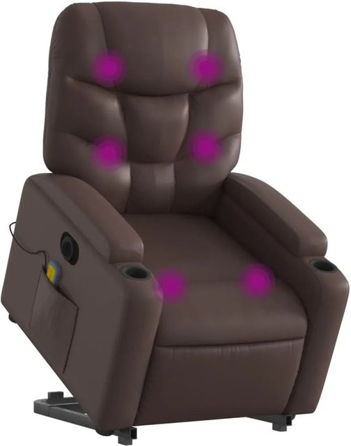 vidaXL Massagesessel mit elektrischer Aufstehhilfe in Braun aus Kunstleder Modell 9 - Bild 1