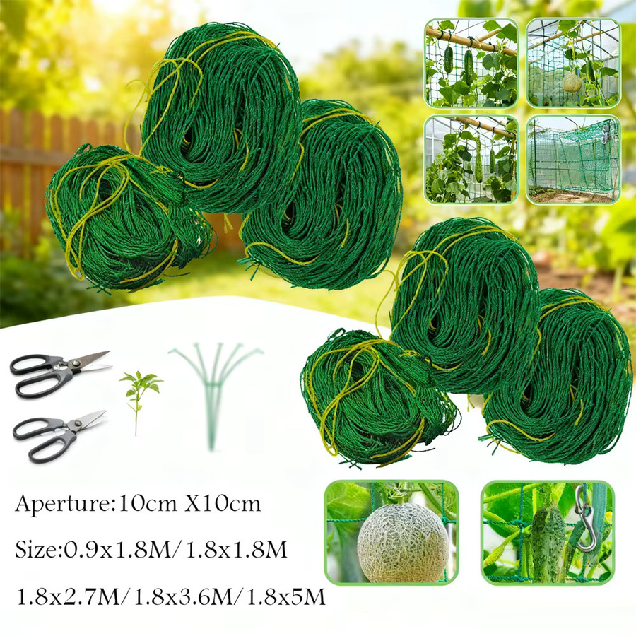 Robustes quadratisches Pflanzenspalier aus Polyester in Grün für vertikale Wachstumsunterstützung von Gurken und Erbsen, B/H: 500 x 180 cm - Bild 2