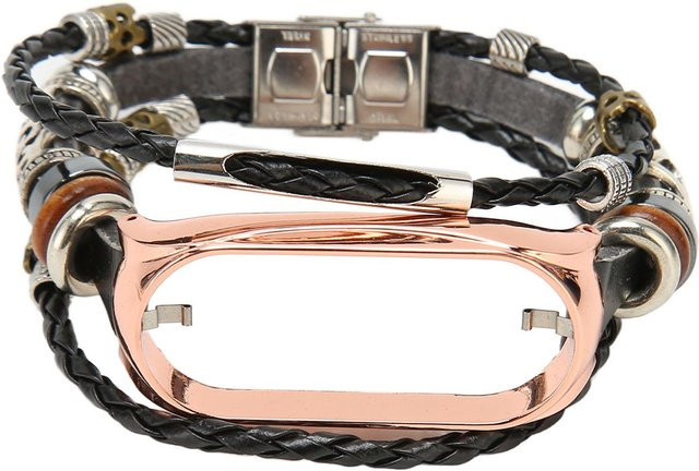 Xiaomi Smartwatch-Armband Leder, Schwarz, Gold, Unisex - Bild 1