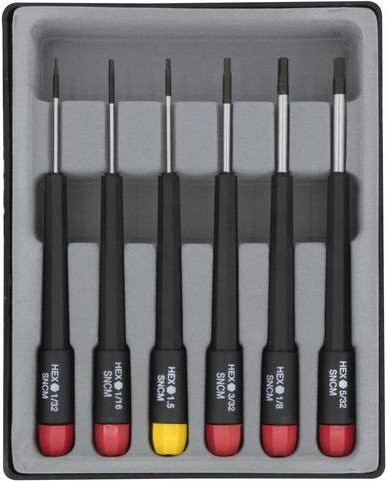 Donau Elektronik 6-teiliges Schraubendreher-Set für Elektronik- und Feinmechanik mit Innen-Sechskant in Schwarz und Multicolour - Bild 1