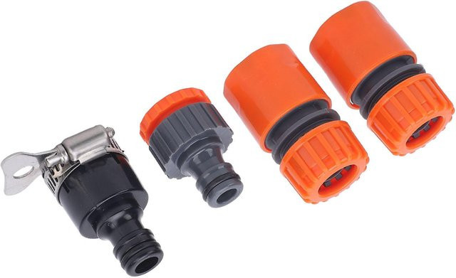 CosyHome 4er-Set Schlauchkupplung Schnellverbinder aus ABS-Kunststoff mit selbstschließender Automatikfunktion für Standard-Gartenschläuche - Bild 1