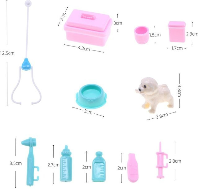 Barbie Puppenhaus Haustierhaus, 11-teiliges Set, rosa, Zubehör - Bild 1