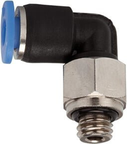 Riegler L-Steckverschraubung Blaue Serie mini, drehbar, M7, blau, Kunststoff - Bild 1
