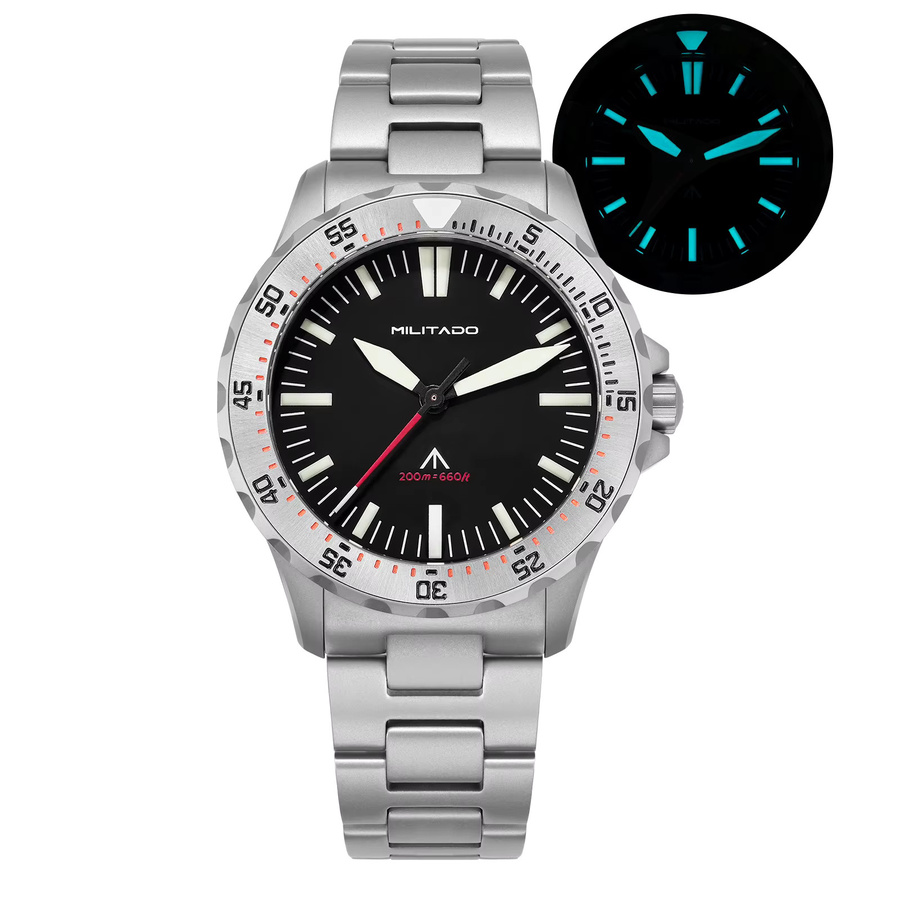 Militado Taucheruhr, Quarz, Edelstahl, 39 mm, Saphirglas, 20 ATM, Herren - Bild 5