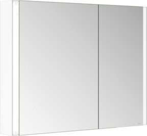 Keuco Spiegelschrank Somaris 2-türig in Weiß mit LED-Beleuchtung und Kristall-Doppelspiegel, B/H/T: 100 x 71 x 12,7 cm - Bild 1